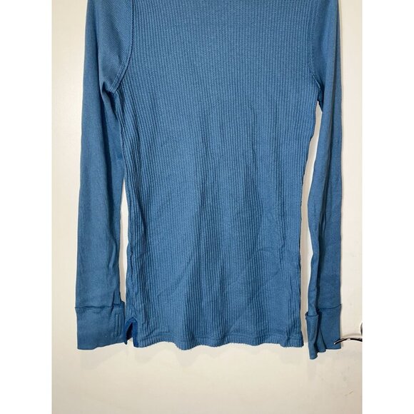 Free People We The Free Blue Ribbed Long Sleeve Tunic Top S - Picture 5 of 12